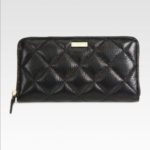 Black leather with 14k gold plated hardware wallet